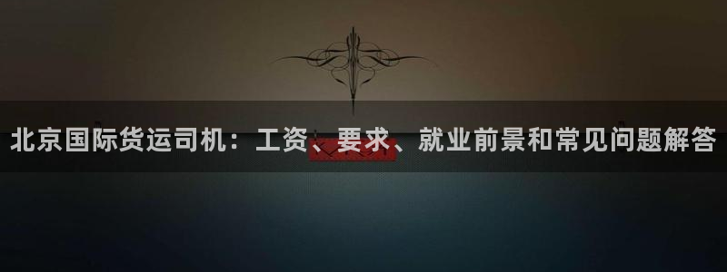 尊龙凯时人生就是搏客户：北京国际货运司机：工资、要求、就