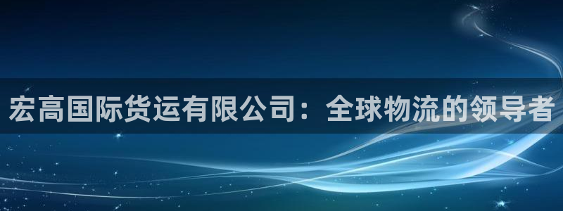 尊龙官网免费下载安卓：宏高国际货运有限公司：全球物流的领