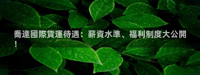 尊龙凯时百万奖池：喬達國際貨運待遇：薪資水準、福利制度大