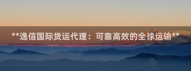 z6尊龙官方网站：**逸信国际货运代理：可靠高效的全球运