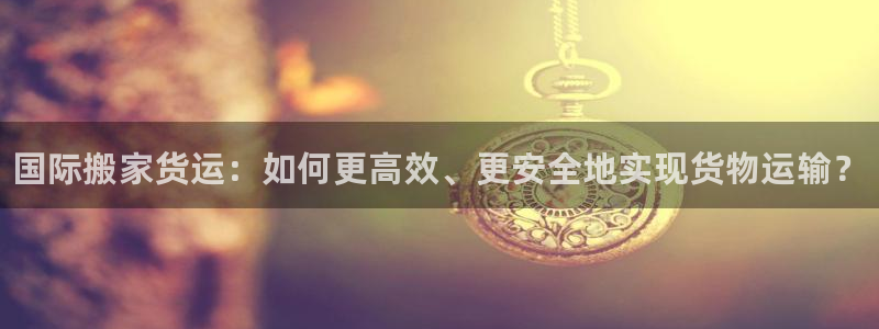 尊龙实业：国际搬家货运：如何更高效、更安全地实现货物运输